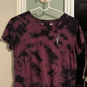 Empyre Black & Maroon tie-dye crop top